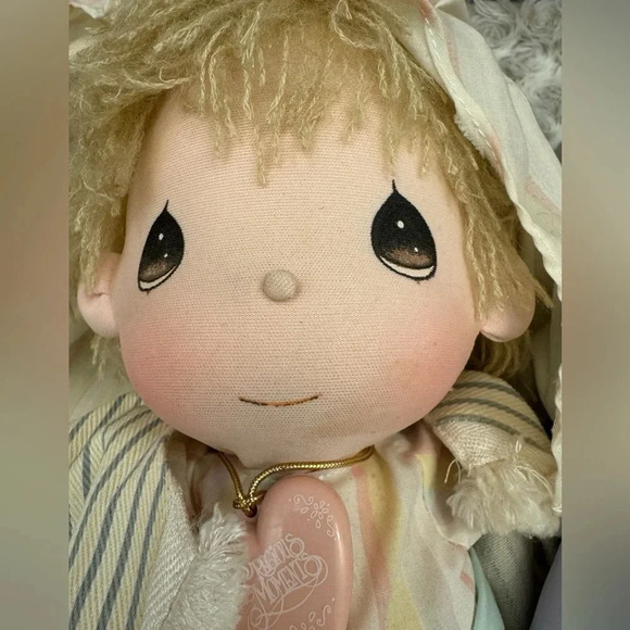 Vintage Precious Moments Mary & Joseph Applause Nativity Dolls Doll Stand GUC - Picture 11 of 15